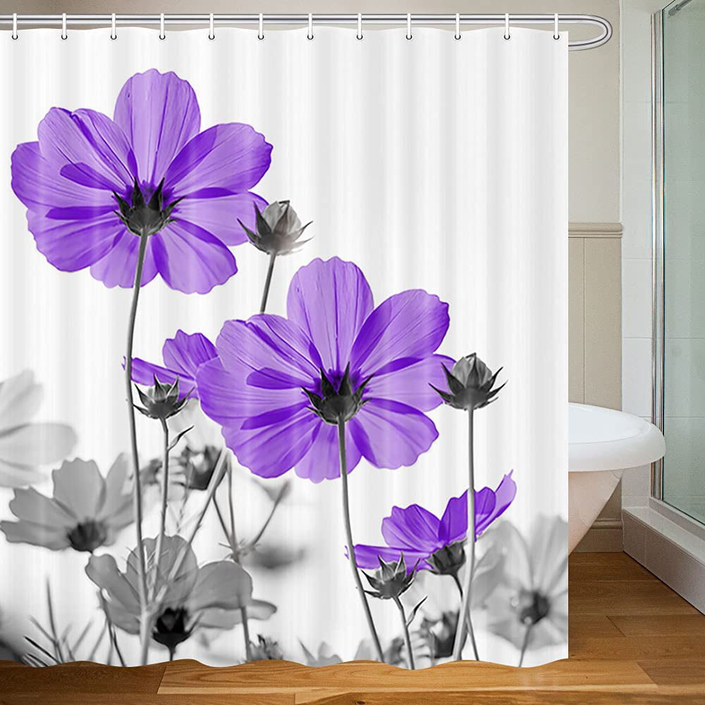  Hoisy Art Deco Shower Curtain, Bathroom Purple Curtains  Dandelion Purple Size 120x180CM Shower Curtains for Bathroom : Home &  Kitchen