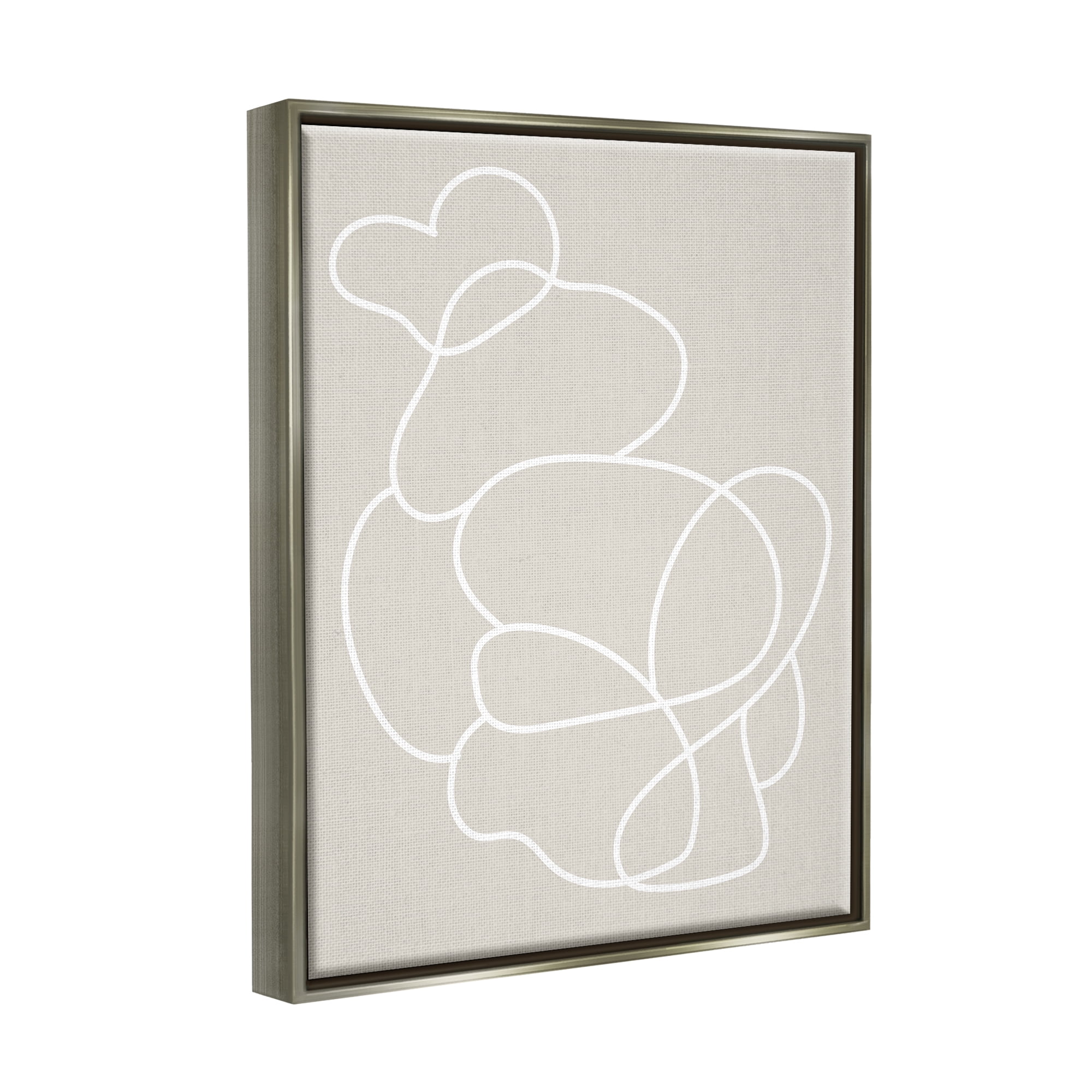 Stupell Industries Abstract Outline Composition Abstract Painting Gray Floater Framed Art Print Wall Art, 17 x 21