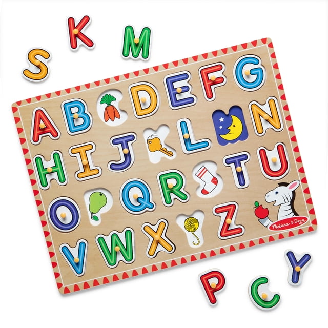 Puzle Melissa & Doug Lift & See Alphabet Wood, 26 piezas