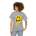 thumbnail image 2 of Dripping smiley face graphic tee Unisex Heavy Cotton Tee, 2 of 8