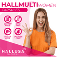 thumbnail image 4 of HALLUSA Women's Multivitamin with Biotin, Vitamins & Minerals for Hair, Skin, Nails, Energy & Immunity, 60 Capsules, 4 of 8