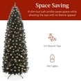 thumbnail image 6 of Best Choice Products 7.5ft Pre-Lit Black Artificial Christmas Tree, Holiday Pencil Tree w/ 300 Incandescent Lights, Base, 6 of 8