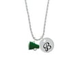 thumbnail image 2 of Delight Jewelry Silvertone Small Green Megaphone Silvertone Script Initial Disc - B - Charm Necklace, 20"+3", 2 of 4