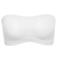 thumbnail image 2 of harmtty Lady Breathable Seamless Strapless Non-Slip Wrapped Chest Tube Top Bra&nbsp;Underwear,White,, 2 of 8