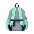 thumbnail image 3 of Blue and White Checkered Pattern Backpack for School, Cute School Bag with Adjustable Shoulder Straps and Padded Back, 13.4"x11"x4.7", 3 of 5