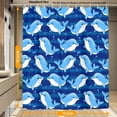 thumbnail image 3 of Watercolour Striped Dolphin Shower Curtain Fabric Shower Curtain Set with 12 Hooks Waterproof 72 * 72 Inches for Bathroom Beach Caravan Hotel, 3 of 5
