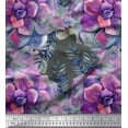 thumbnail image 1 of Soimoi Gray Heavy Canvas Fabric Leaves & Begonia Floral Printed Craft Fabric by the Yard 58 Inch Wide, 1 of 3