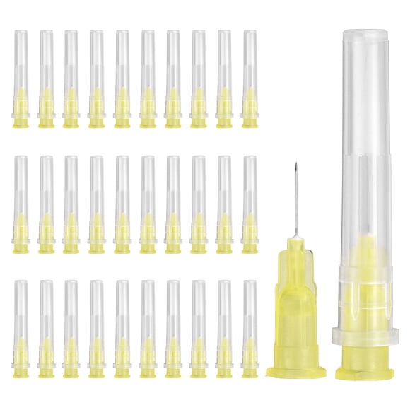 Uxcell 100 Paquete Aguja de Dispensación 30 Calibre 0.3 Pulgadas, Aguja de Dispensación Luer Lock para Laboratorio