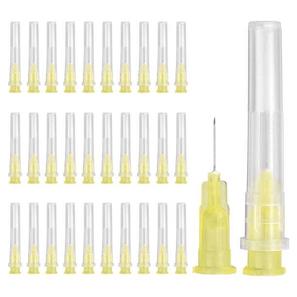 Uxcell 100 Paquete Aguja de Dispensación 30 Calibre 0.3 Pulgadas, Aguja de Dispensación Luer Lock para Laboratorio