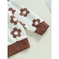 thumbnail image 6 of Bagilaanoe 2PCS Toddler Baby Girl Long Pants Set Flower Print Long Sleeve Sweatshirt Pullover Tops + Sweatpants + Headband 6M 12M 18M 24M 3T Kids Casual Sweatsuits, 6 of 8