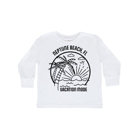 

Inktastic Summer Vacation Mode Neptune Beach Florida Gift Toddler Boy or Toddler Girl Long Sleeve T-Shirt