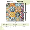 thumbnail image 2 of Colorful Floral Bohemian Table Cover, 36x36 Inch Square Tablecloth with Stretch Fit for Decorative Patio and Dining Use, 2 of 6