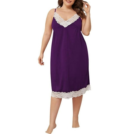 

PALACLOTH Women s Plus Size Nightgowns Sleepshirts Pajama Sleep Dress