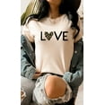 thumbnail image 4 of Love Leopard Print Heart Valentines Graphic Tee T-Shirt, 4 of 8