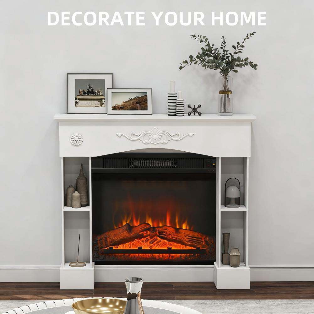 Indoor Fireplaces Freestanding Fireplace Surround with Leg for Electric Fireplaces,Gas Indoor Fireplaces