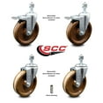thumbnail image 2 of 5 Inch High Temp Phenolic Wheel Swivel ½ Inch Stem Caster Set 2 Total Lock Brake, 2 of 2