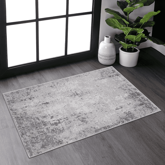 2' x 3' Ivory Sand Abstract Area Rug Non-Shedding Stain Resistant Medium Pile Carpet for Living Room Bedroom Dining Room Home Office Entryway
