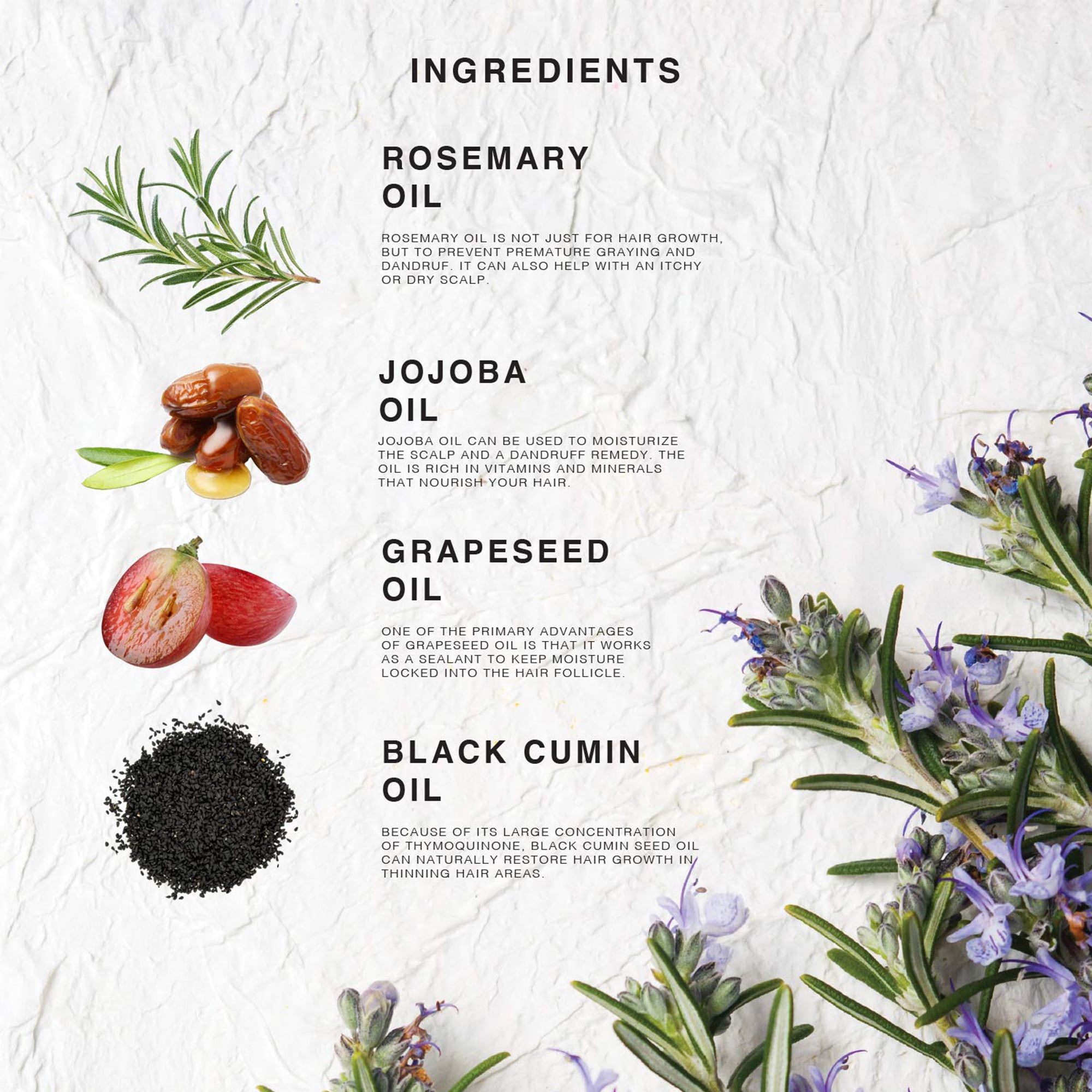 Repairing Hair Treatment Oil - Grapeseed, Rosemary, Black Cumin and Jojoba Oil - Restores Shine and Volume For Dry or Damaged Hair, Stimulates Hair Growth - 4 Fl Oz Repairing Hair Treatment Oil - Grapeseed, Rosemary, Black Cumin and Jojoba Oil - Restores Shine and Volume For Dry or Damaged Hair, Stimulates Hair Growth - 4 Fl Oz