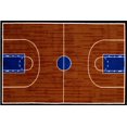 thumbnail image 1 of Fun Rugs Fun Time Rectangle Brown Basketball Court Nylon Kids Rug, 1 of 2