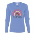 thumbnail image 3 of Wild Bobby, Waymaker Rainbow Inspirational/Christian Womens Graphic Long Sleeve T-Shirt, Light Blue, Medium, 3 of 5