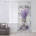 thumbnail image 3 of Purple Spring Floral Semi Sheer Curtains Drapes for Living Room, Bedroom, French Doors Window 63 Inches Long, Lavender Vintage Summer Botanical Rod Pocket Chiffon Curtain Drapery Voile Drape Panel, 3 of 6