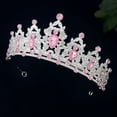thumbnail image 2 of DESIGNICE Princess Crown for Women - Rhinestone Tiara Queen Crown Tiaras Bridal Headpiece for Weddings Quinceaneras Party Pink, 2 of 7