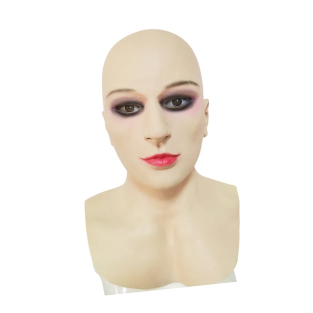 Máscara de látex para cosplay de Bald Beauty, accesorio para fotos, máscara para cabeza para disfraces festivos de adultos.