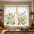 thumbnail image 4 of Watercolor Wildflower Butterfly Tier Curtain,Light Filtering Washable Short Cafe Window Curtain for Kitchen,Laundry,Home Decor,1 Pair, 4 of 6