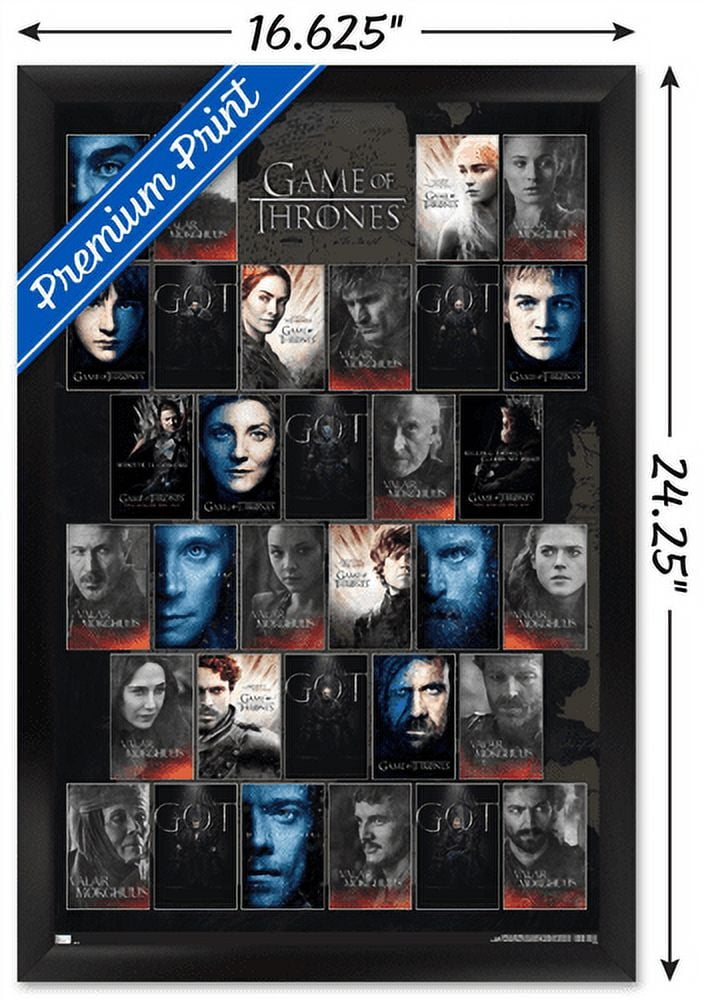 Game of Thrones - Grid Wall Poster, 14.725" x 22.375", Framed