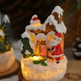 thumbnail image 6 of Christmas Resin Gingerbread House, Christmas Village Figurine, Lighted Santa Claus Snowman Ornaments with Music and LED Lights, Small Collectable Holiday Decoration for Home and Kids, 6 of 6