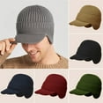thumbnail image 5 of Outdoor Cycling Men Winter Knitted Hat Riding Warm Cap Windproof Plush Acrylic Fiber With Visor Ear Protection Warmth, 5 of 13