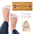 thumbnail image 1 of Awesome Toes Natural Toe Spacers & Separators, Fast Pain Relief from Hammertoe & Bunions, Two Pairs in Stylish Wooden Box, Latex-Free Rubber Toe Stretchers Used for Walking, Running & Yoga, 1 of 5