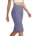 thumbnail image 4 of Women's Capri Yoga Leggings High Waisted Moisture Wicking Cropped Trousers Summer Casual Running Workout Pants with Pockets Gray, 4 of 7