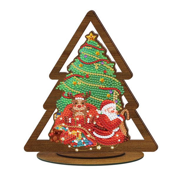 Kit Adornos Mesa Con Pintura Diamantes Del Papá Noel Navideño