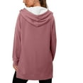 thumbnail image 4 of DAFPZW Women Oversized Sweatshirt Casual Split Hem Long Hoodie V-Neck Pullover with Kangaroo Pocket Fall Fashion Clothes, 4 of 7