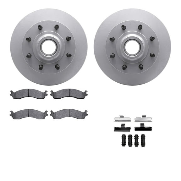 Dynamic Friction Company Front Geospec Brake Rotors with Heavy Duty Brake Pads includes Hardware 4212-99112