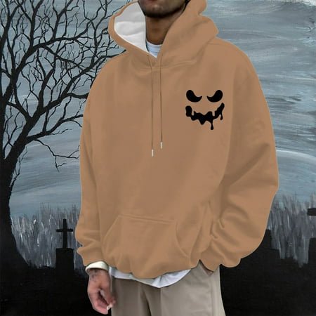 MKLEKYY Cardigan Bleu Homme Mode Décontractée Partie Impression 3D Manches Longues Pull à Capuche avec Cordon