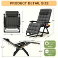 thumbnail image 6 of PNKKODW Zero Gravity Chair with Upgraded Alloy Steel Lock Removable Cushion Cup Holder, 440lbs Capcity Folding Patio Recline Lawn Chair for Indoor/Outdoor Use,Fossil Gray, 6 of 9