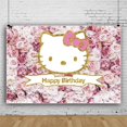 thumbnail image 1 of Fondo de Hello Kitty para cumpleaños de niños, foto personalizada con nombre, fiesta de feliz cumpleaños, Baby Shower, Fondo de gatito, accesorios de estudio de vinilo, 1 of 4