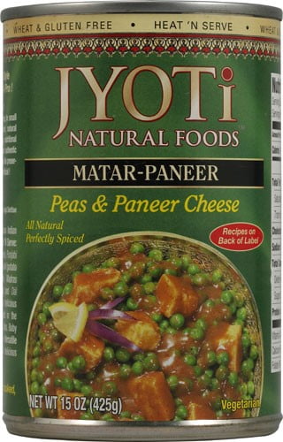 Jyoti Natural Foods Matar Paneer, Peas & Paneer Cheese, Vegetarian, 15 Ounce Can by Jyoti