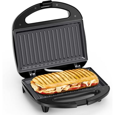 Electric Sandwich Maker, 2 Sandwich Maker 750W Panini Press, with Non-stick Flat Plates, Indicator Lights, Cool Touch Handle, Easy to Clean and Store