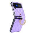 thumbnail image 6 of for Samsung Galaxy Z Flip 3 Case, Elegant PU Leather Case with Diamond Finger Ring & Ring Buckle, Shockproof Full Body Protection Fashionable Protective Cover for Samsung Galaxy Z Flip 3, Purple, 6 of 8