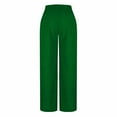 thumbnail image 7 of SELONE Green Wide Leg Jeans Women Plus Size Lounge Pants with Pockets Cotton Linen Wide Leg Elastic Waist Full Length Trouser Loose Casual Long Beach Pants Solid S Tall Breathable Summer Clothes, 7 of 7