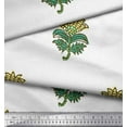 thumbnail image 2 of Soimoi Silk Fabric Leaves & Floral Block Decor Fabric Printed Yard 42 Inch Wide, 2 of 3