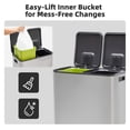 thumbnail image 2 of CONCETTA Kitchen Trash Can, 2×8-Gallon Garbage Can with Lid, Stainless Steel Trash Bin with 2 Removable Inner Buckets, Soft-Close Foot Pedal, Fingerprint-Resistant for Kitchen Home Office, 2 of 9