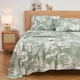 thumbnail image 6 of Gogreen 4PC Deep Pocket Twin Sheet Set Fit 14", Breathable Microfiber Super Soft Twin Size Sheet Set, Luxury Hotel Style Home Decor Twin Bed Sheet Set, Gift for Women, Men - Green Leaves, 6 of 16