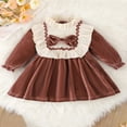 thumbnail image 2 of Robe en Velours à Manches Longues pour Tout-Petites Filles, Princesse, Robe de Fête de Noël, 1-3 Ans, 2 of 7