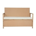 thumbnail image 1 of KFFKFF Banc de Rangement Extérieur, Banc de Rangement en Rotin PE pour 2 Personnes, Coffre de Terrasse de 70 Gal avec Coussin, Supporte jusqu'à 265 Lb, Sièges Extérieurs Résistants aux Intempéries et Déco de Porche, 1 of 9