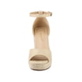 thumbnail image 6 of BLISSFUL STEP Women's Shoes Espadrille Platform Open Toe Ankle Strap Wedge Heels Sandals Beige 8.5, 6 of 7