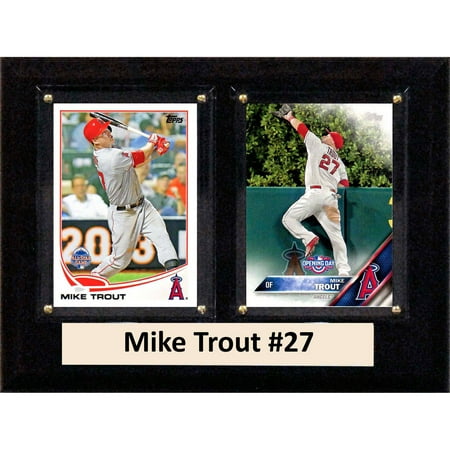 C&I Collectables MLB 6x8 Mike Trout Los Angeles Angels 2-Card Plaque